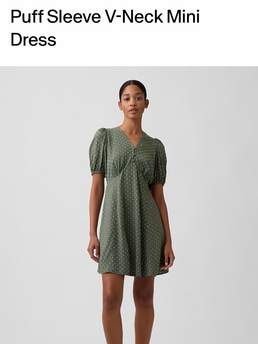Gap Factory Puff Sleeve V Neck Mini Dress NIB